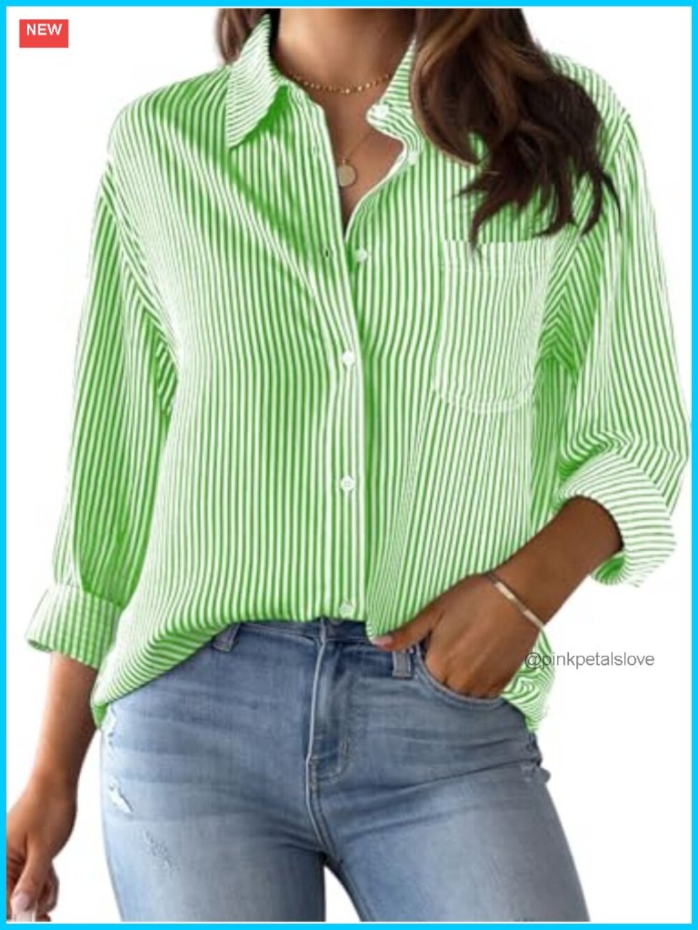 Wrinkle-Resistant Striped Button Down Long Sleeve Shirt